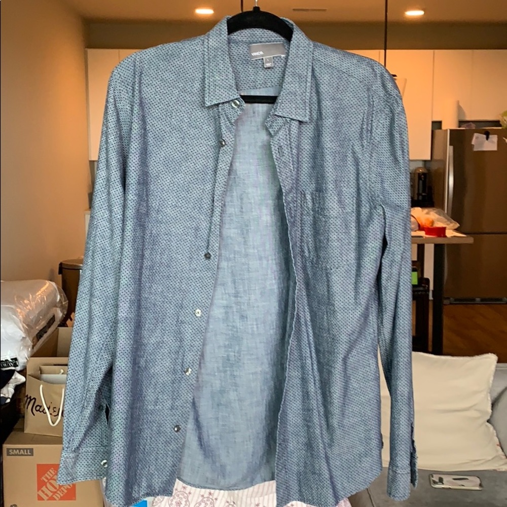 Vince men’s button down denim shirt